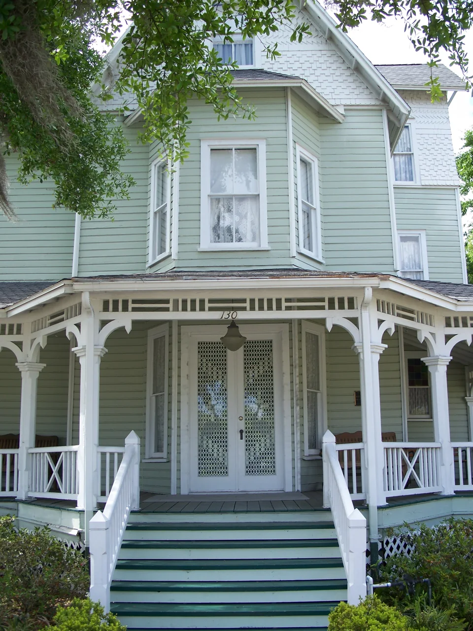 Victorian porch of the Bradlee-McIntyre House in Longwood, Florida